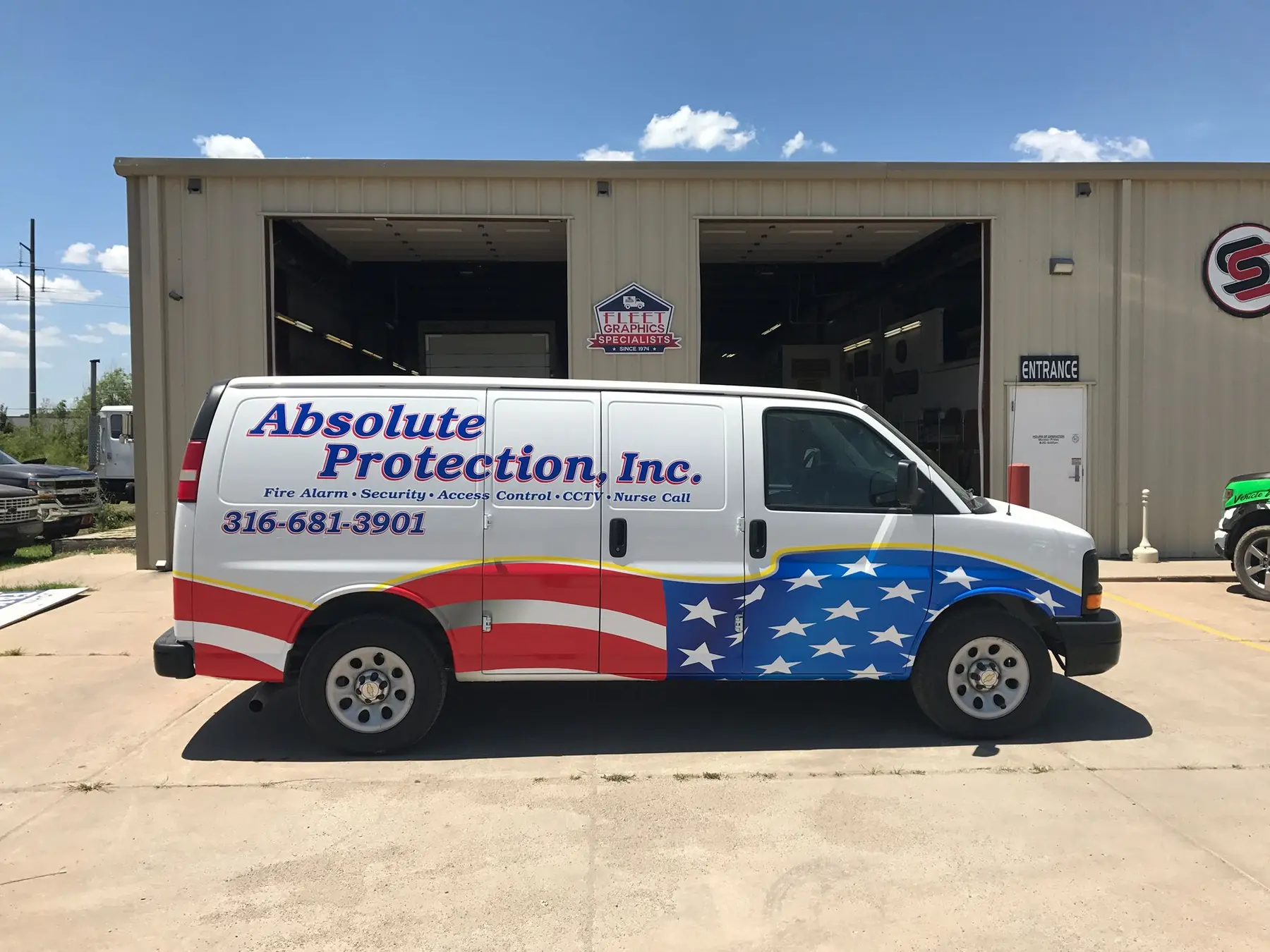 Custom wrap graphics installed by Endura on a commercial service van
